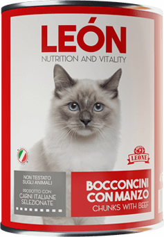 LEÓN pet food gatto bocconcini manzo