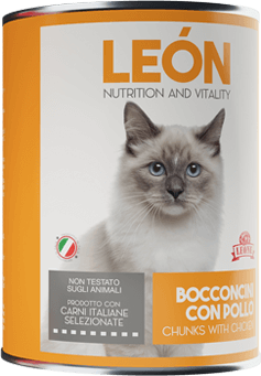 LEÓN pet food gatto bocconcini pollo