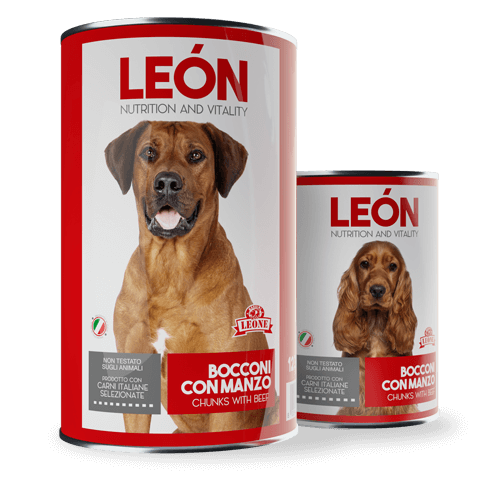 LEÓN pet food cane bocconcini manzo